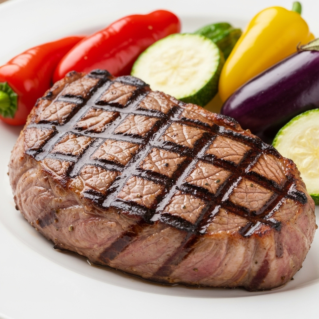 Grilled steak with vegetables - premium quality proteins