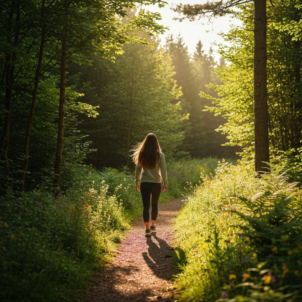 Person walking in nature trail